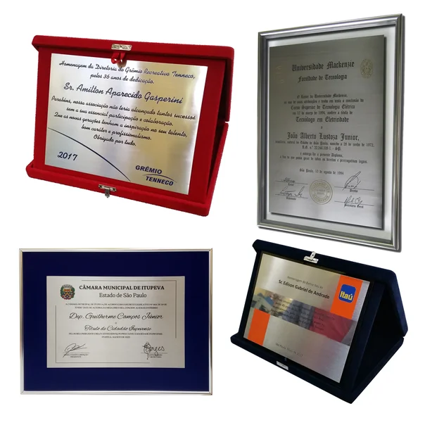 Placa Comemorativa Alphaville Sp personalizada com acabamento premium